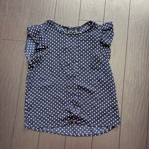 Forever 21 Kids Navy and White Polka Dot Blouse